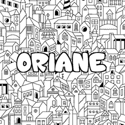 Coloraci&oacute;n del nombre ORIANE - decorado ciudad