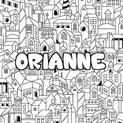 Coloraci&oacute;n del nombre ORIANNE - decorado ciudad