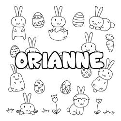 Coloraci&oacute;n del nombre ORIANNE - decorado Pascua