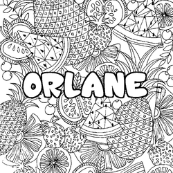 Coloraci&oacute;n del nombre ORLANE - decorado mandala de frutas
