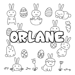 Coloraci&oacute;n del nombre ORLANE - decorado Pascua