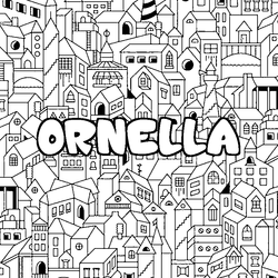 Coloraci&oacute;n del nombre ORNELLA - decorado ciudad