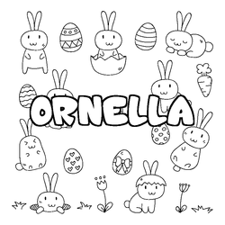 Coloraci&oacute;n del nombre ORNELLA - decorado Pascua