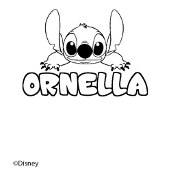 Coloraci&oacute;n del nombre ORNELLA - decorado Stitch