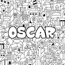 Coloraci&oacute;n del nombre OSCAR - decorado ciudad