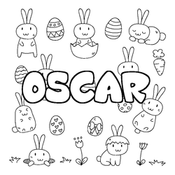 Coloraci&oacute;n del nombre OSCAR - decorado Pascua