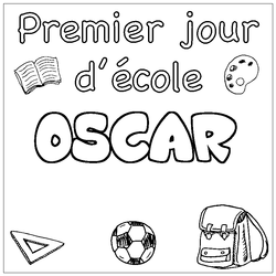 Coloraci&oacute;n del nombre OSCAR - decorado primer d&iacute;a de escuela