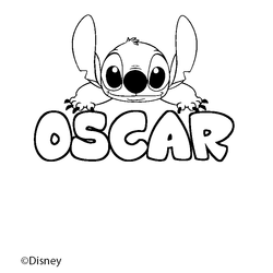 Coloraci&oacute;n del nombre OSCAR - decorado Stitch