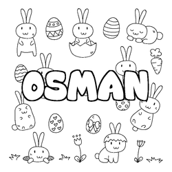 Coloraci&oacute;n del nombre OSMAN - decorado Pascua