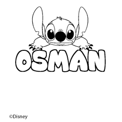 Coloraci&oacute;n del nombre OSMAN - decorado Stitch