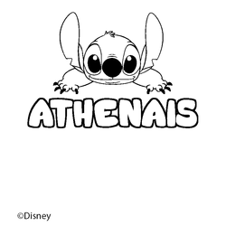 Coloraci&oacute;n del nombre ATHENAIS - decorado Stitch