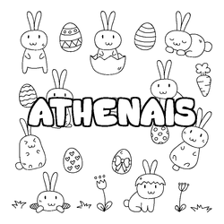 Coloraci&oacute;n del nombre ATHENAIS - decorado Pascua