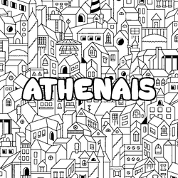 Coloraci&oacute;n del nombre ATHENAIS - decorado ciudad