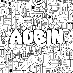 Coloraci&oacute;n del nombre AUBIN - decorado ciudad