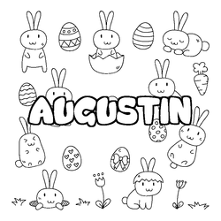 Coloraci&oacute;n del nombre AUGUSTIN - decorado Pascua