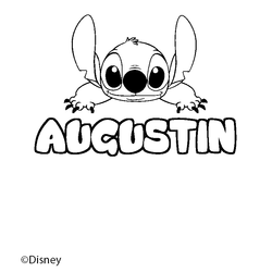 Coloraci&oacute;n del nombre AUGUSTIN - decorado Stitch