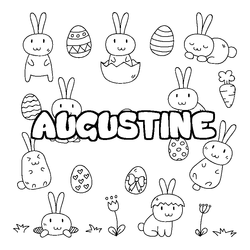 Coloraci&oacute;n del nombre AUGUSTINE - decorado Pascua