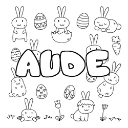 Coloraci&oacute;n del nombre AUDE - decorado Pascua