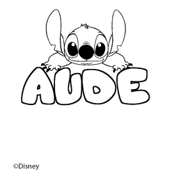 Coloraci&oacute;n del nombre AUDE - decorado Stitch