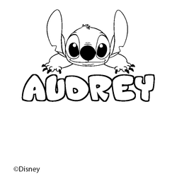 Coloraci&oacute;n del nombre AUDREY - decorado Stitch