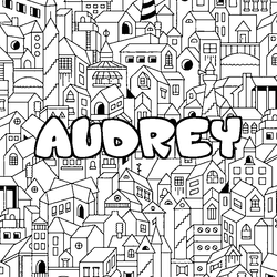 Coloraci&oacute;n del nombre AUDREY - decorado ciudad