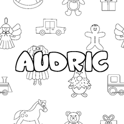 Coloraci&oacute;n del nombre AUDRIC - decorado juguetes