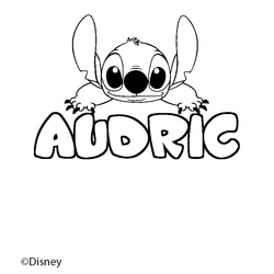 Coloraci&oacute;n del nombre AUDRIC - decorado Stitch