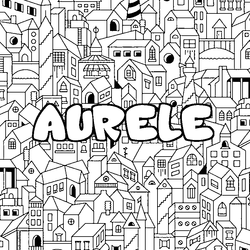 Coloraci&oacute;n del nombre AURELE - decorado ciudad