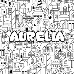 Coloraci&oacute;n del nombre AURELIA - decorado ciudad