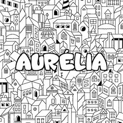 Coloraci&oacute;n del nombre AUR&Eacute;LIA - decorado ciudad