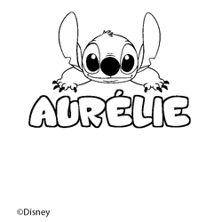 Coloraci&oacute;n del nombre AUR&Eacute;LIE - decorado Stitch
