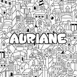 Coloraci&oacute;n del nombre AURIANE - decorado ciudad
