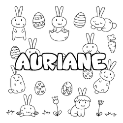 Coloraci&oacute;n del nombre AURIANE - decorado Pascua