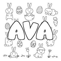 Coloraci&oacute;n del nombre AVA - decorado Pascua