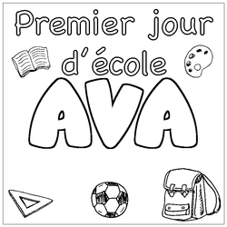 Coloraci&oacute;n del nombre AVA - decorado primer d&iacute;a de escuela