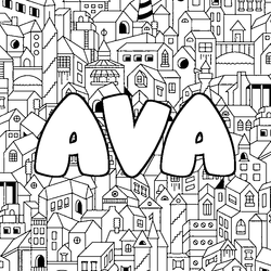 Coloraci&oacute;n del nombre AVA - decorado ciudad