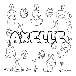 Coloraci&oacute;n del nombre AXELLE - decorado Pascua