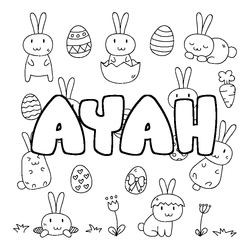 Coloraci&oacute;n del nombre AYAH - decorado Pascua