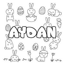 Coloraci&oacute;n del nombre AYDAN - decorado Pascua