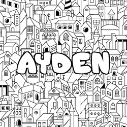 Coloraci&oacute;n del nombre AYDEN - decorado ciudad