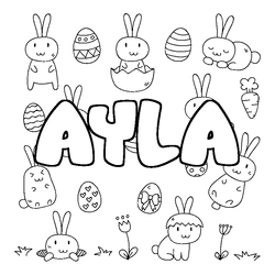 Coloraci&oacute;n del nombre AYLA - decorado Pascua