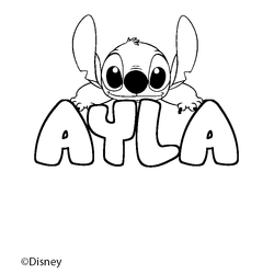 Coloraci&oacute;n del nombre AYLA - decorado Stitch
