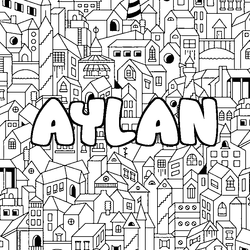 Coloraci&oacute;n del nombre AYLAN - decorado ciudad