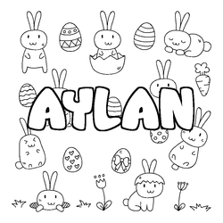 Coloraci&oacute;n del nombre AYLAN - decorado Pascua