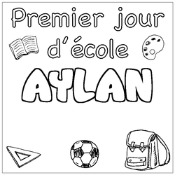 Coloraci&oacute;n del nombre AYLAN - decorado primer d&iacute;a de escuela