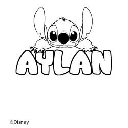 Coloraci&oacute;n del nombre AYLAN - decorado Stitch