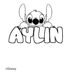 Coloraci&oacute;n del nombre AYLIN - decorado Stitch