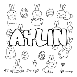 Coloraci&oacute;n del nombre AYLIN - decorado Pascua