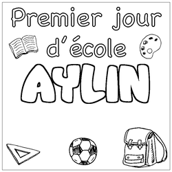 Coloraci&oacute;n del nombre AYLIN - decorado primer d&iacute;a de escuela