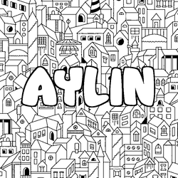 Coloraci&oacute;n del nombre AYLIN - decorado ciudad